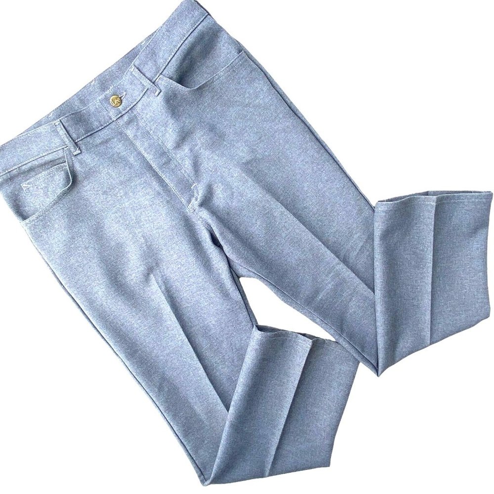 Vintage 70s Lee Trousers Gray Pants Union Made In USA 34 Western